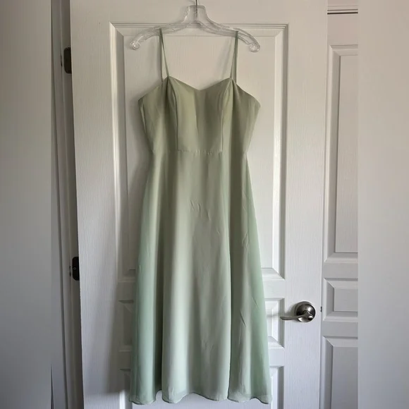 Dresses | Mint Green Chiffon Poppy Dress From Brideside Size 4 | Poshmark